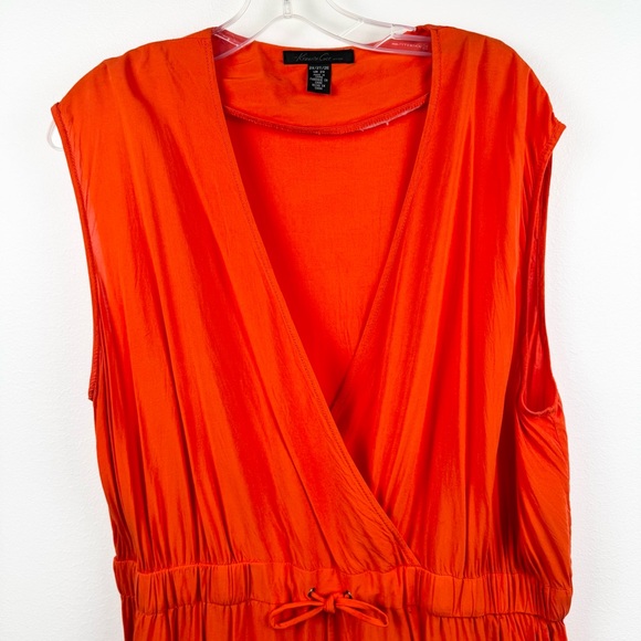 Kenneth Cole Orange Sleeveless Surplice Dress Size 2X - Picture 6 of 16